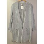 Anthropologie NWT Donni Light Gray Ribbed Open Front Cardigan One Size Fits All Photo 5