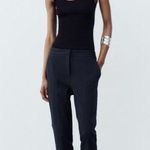 ZARA #56 NWT Navy Blue Jogger Waist Pants size Large Photo 0