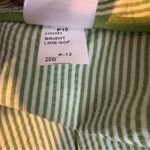 Talbots  Size 20W Green/White Striped Cropped Pants Faux Back Pockets Belt Loops Photo 11