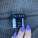 NWT Tribal size 0 plaid high waisted pull on pants knit pants skinny straight Brown Photo 1