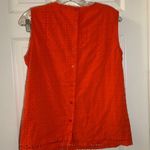 Dalia Orange Laser Cut Scoop Neck Sleeveless Button Back Blouse M Size M Photo 7