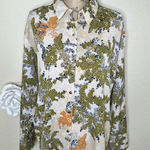 Entro NTM:  Button Down Long Sleeve Shirt in Animal & Leaves Print Sz Medium Photo 0
