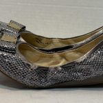 Cole Haan Womens Tali Bow Leather Ballet Flat Silver Glitter Mirror 8.5B Photo 5