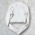 The Range  Beige Button Front Cropped Alloy Rib‎ Knit Turtleneck Cardigan EUC M Photo 7