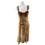 Reformation  Pyrenees Tan Velvet Velour Ruffle Sleeveless Slip Mini Tank Dress 8 Photo 1