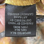 Gary Graham Dress Womens 8 Gold Black Silk Layered Raw Hems Edges Midi Art Photo 11