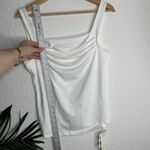 Commense Effortless White Ruched Cami Top L NWT Size L Photo 3