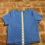 Princess Polly  classic crop organic cotton & elastane Blue Ribbed Top tshirt Photo 12
