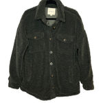 Hem & Thread  Medium Sherpa Shacket Dark Olive Green Warm Cozy Photo 0