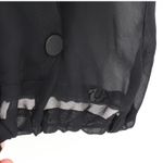 True Religion Black Sheer Top Womens Streetwear Urban Minimal Drawstring Size L Photo 6