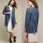 Anthropologie  Hei Hei Open Front Denim Linen Cotton Blend Jacket Size S Photo 1