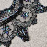 Vintage Black Beaded Sequin Collar Necklace Shawl Elegant Draping Photo 2