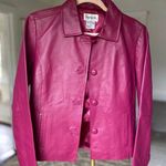 Vintage Chadwicks Berry Leather Jacket Coat Button Front Moto Biker Baddie Indie Pink Size 8 Photo 0