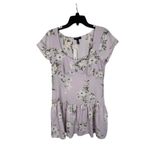 AQUA  Floral Mini Dress Sweetheart Neckline Ruffle Hem Lilac‎ White XL Photo 3