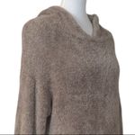 EXPRESS Taupe Teddy Hooded Plush Bell Sleeve Sweater Dress Women's Size Large Photo 8