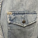 Salt Valley Western Denim Button Down Shirt Womens Small Light Wash Rodeo Blue Photo 1
