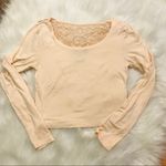 American Rag 5/$25 long sleeve crocheted crop top with scoop neck size medium Photo 1