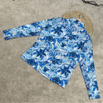 Gottex  Tops 1/4 Zip Longsleeve Floral Printed Blue High-Neck Golf Size L Photo 6