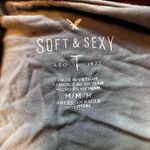 American Eagle  AEO Soft & Sexy Gray White Tie Dye Cold Shoulder Top Size Medium Photo 8