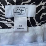 Loft  Brown White Cotton Silk Print Mini Skirt Size 8 Petite Photo 2