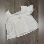 Francesca's FRANCESCA’S White Lace Trim Blouse Photo 7