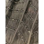ANDREAMARAMON Evening Gown Beaded Straps Black Sheer Fishtail Photo 2