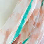 Francescas Collections NWT unity scarf white orange teal fringe Photo 1