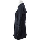 Sam Edelman Womens Trench Coat Lace Detail Roll Sleeve Navy Blue Size S Photo 2