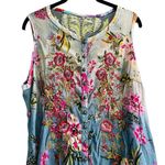 Aratta Silent Journey Dress Embroidered Beaded Semi Sheer Fairy Whimsy Size XL Blue Photo 4