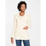 Old Navy Sz S Oversized Funnel Neck Rib Knit Cream Sweater Coat Pockets Photo 1