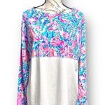 Lilly Pulitzer Large Finn Top Treasure Trove Long Sleeve Vacation Resort Beach Photo 1