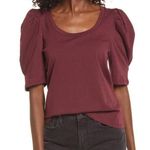 English Factory Pleated Puff Sleeve Top Size Small Photo 0