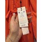 NEW Cinq A Sept Lynn Dress Neon Coral Pink Babydoll Bow Front Preppy Size 0 XS Photo 4