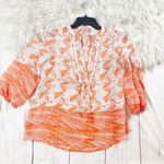 Collective Concepts  Bird Lovers‎ Women's V-Neck Pink Blue Blouse Size Small Photo 0