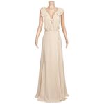 Reformation Peppermint Ruffle Wrap Maxi Dress, Champagne, Small Photo 5