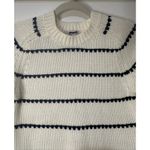Madewell  Stripe Textured Cotton Sweater Bright Ivory Navy Size XS NWT Crewneck Photo 3