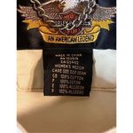 Harley Davidson  Motorcyles cream cotton denim jean metal snaps vest, med (2673) Photo 3