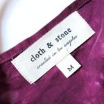 Cloth & Stone NWoT Anthropologie Maroon Tie Dye Sleeveless Cropped Jumpsuit M Photo 6