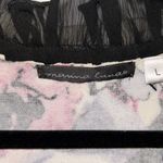 MARINA LUNA BRAND BLACK PINK PURPLE FLORAL LIGHT WEIGHT SWEATER WITH BLACK LACE Size L Photo 3