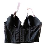 Victoria's Secret NWT--DREAM ANGELS Stunning black and pink corset top, lightly lined, heritage lace ribbon bra top, brand new, size medium DD Photo 5