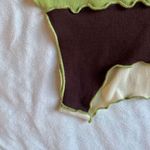 green cream and brown patchwork inverted seams color blocked tank top Size M Photo 5