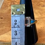 Yellow Labradorite Sleeping Beauty Turquoise Sterling Silver Ring 8.75 Gold Photo 6