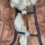 Gallery Y2K Vintage Faux Suede and Fur Penny Lane Short Jacket Small Brown Photo 3