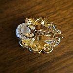 St. John 💕💕 Clip On Earrings ~ Gold Imitatation Pearl with Crystals NWOT Photo 8