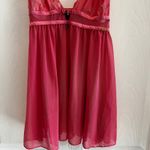 Rachel Roy Pink Lace Babydoll Lingerie Sheer Mini Dress Heart Detail Teddy Size M Photo 1