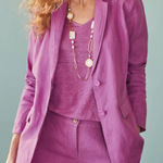 J. Jill Love Linen Blazer Wild Orchid Purple 100% Linen Size Small Photo 0