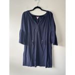 Lilly Pulitzer Lilly Pulitzer Del Lago Dress Women's Navy Blue Cotton Blend Bell Sleeve Size M Photo 1