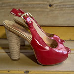 Michael Kors  Red Patent Leather Slingback Heels Size 4.5 Photo 0