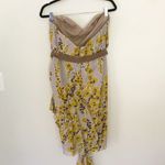 New Watters Yellow Floral Strapless Bridesmaids Dress Style 1341 Women's Size 10 Photo 4