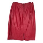 Maxima Red Leather Pencil Skirt for Cocktail Night Out Size 14 Size L Photo 1